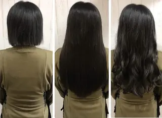 ロング カラー パーマ ヘアアレンジ 大阪レミーエクステ チビ編み込みのヘアスタイル