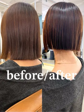 ミディアム 須藤 優真 切りっぱなしボブのヘアスタイル