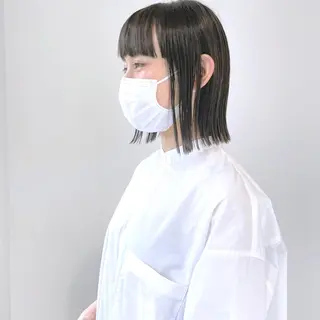 ミディアム カラー パーマ ボブ/縮毛/レイヤー モトナリのヘアスタイル