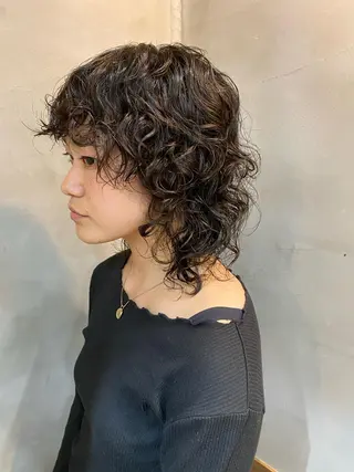 ミディアム パーマ/レイヤー 🐯ヒョウガ🐯のヘアスタイル