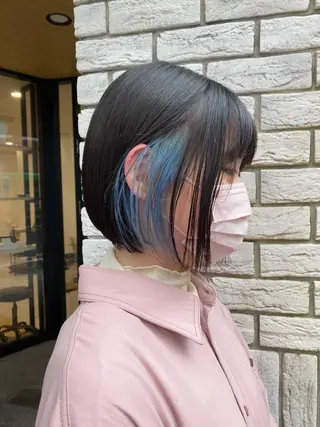 ミディアム カラー ブロンド/ミックス カラー三毛猫Kaiのヘアスタイル