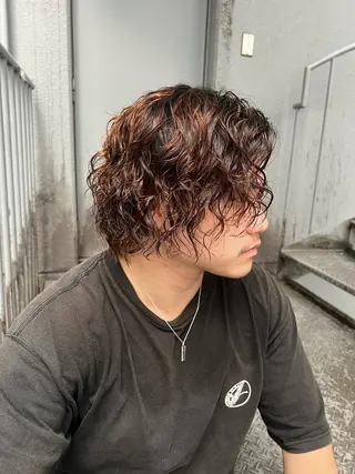 パーマ メンズ メンズパーマ特化/ シャドウ/波巻/陸翔のヘアスタイル