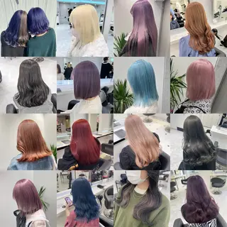 ロング カラー ラベンダー💜 グレージュ🩶のヘアスタイル
