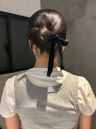ミディアム ヘアアレンジ ワンカラー¥3850 /アレンジ/あみ🎶のヘアスタイル