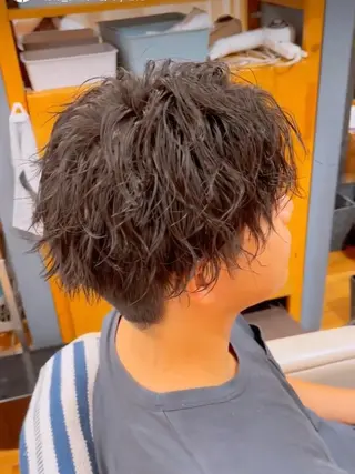 ショート パーマ メンズ 【木場✂️理容室】 メンズ清潔感カットのヘアスタイル