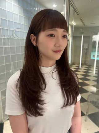 ロング 高山沙来/ストレート パーマ特化/縮毛矯正のヘアスタイル
