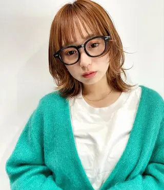 ミディアム カラー ヘアアレンジ 〽️magico/ ウルフDaiki〽️のヘアスタイル
