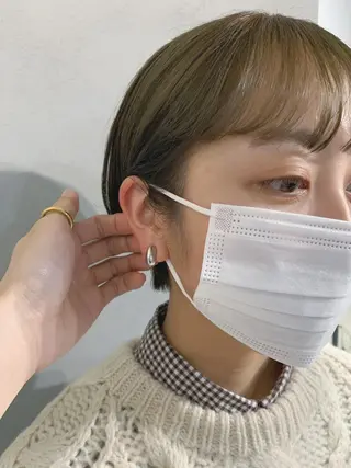 ショート カラー ボブパーマコテ巻き風 パーマNo1深江秀平のヘアスタイル