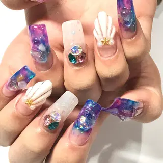 ネイル 渋谷/チップ長さ出し 👑アプレgel-xのネイルデザイン