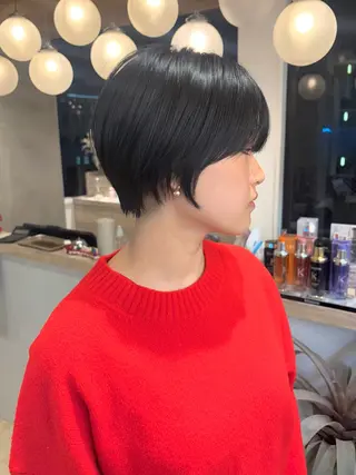 ショート オリーブベージュ/ボ ブ縮毛矯正たまき🧡のヘアスタイル