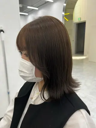 ミディアム カラー ブリーチなし💗 艶カラー 翔太郎のヘアスタイル