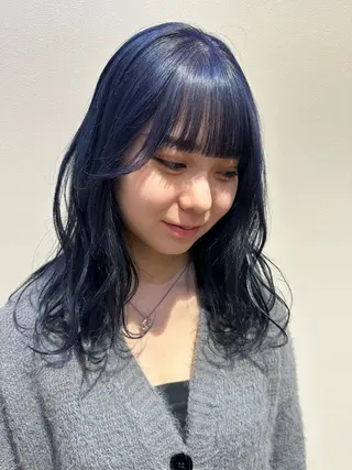 ミディアム カラー momo 札幌美容師のヘアスタイル