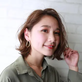 ミディアム カラー パーマ ヘアアレンジ メンズ キッズ ネイル マツエク・マツパ premier modelsのヘアスタイル