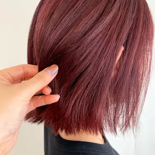 ミディアム カラー パーマ ヘアアレンジ まろやかベージュ／ JOのヘアスタイル