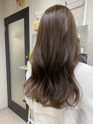 セミロング カラー 【体験】韓国 メイク&ヘア天神のヘアスタイル