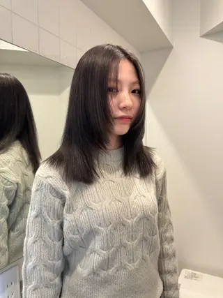 ミディアム カラー ボブ/レイヤーカット 縮毛矯正/コウキ新宿のヘアスタイル
