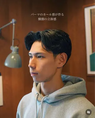 パーマ メンズ メンズショート タチカワユウキのヘアスタイル