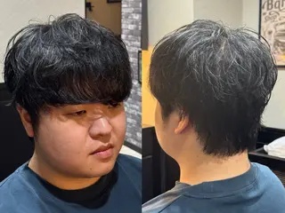ミディアム 有田 光輝のヘアスタイル