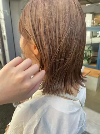 ミディアム カラー やまさきえりこ ニュアンスパーマのヘアスタイル