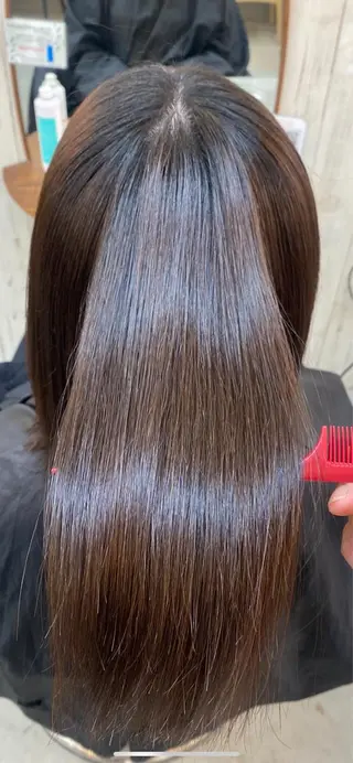 ロング パーマ 髪質改善縮毛矯正 ボブレイヤーRINAのヘアスタイル
