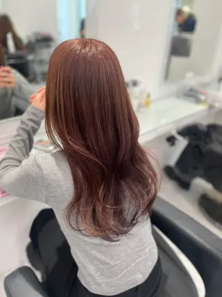 ロング カラー トレンド暖色ヘア🍒 miu🍒のヘアスタイル