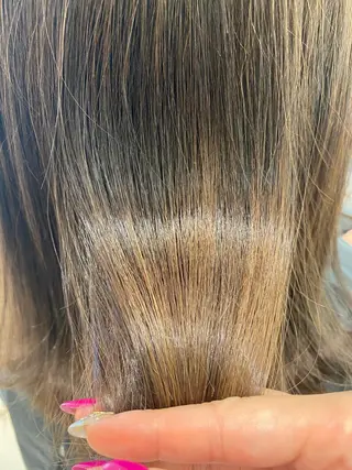 ミディアム 小顔レイヤー/ ベージュ🤍Rieのヘアスタイル