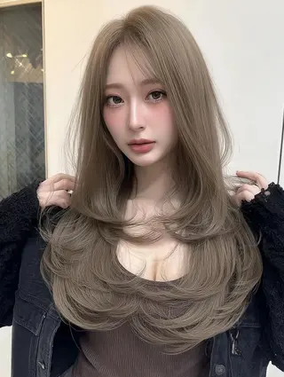 ロング カラー レイヤーカット✨ 福井雄登のヘアスタイル