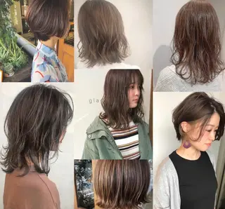 ミディアム カラー 比嘉 千咲のヘアスタイル