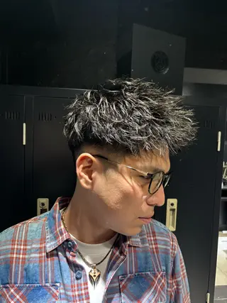 ショート メンズ メンズパーマ/難波/ 心斎橋 室園亮佑のヘアスタイル