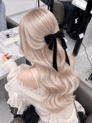 ロング カラー ヘアアレンジ ハイトーン特化💍 NØRN💍韓国のヘアスタイル