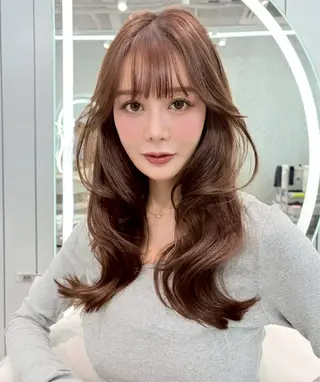 ロング 大宮ブリーチ縮毛⭕️ 暗髪レイヤーしょうまのヘアスタイル