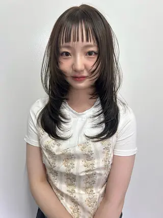 ロング カラー ひかりダブルカラー/ レイヤー/ボブパーマのヘアスタイル