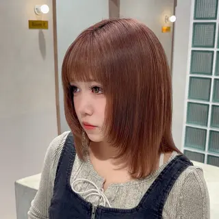 ミディアム カラー ハイトーン/デザイン /栄/あこ🦖のヘアスタイル
