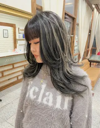 ロング レイヤーカット・水素 松井山手　齊藤　興のヘアスタイル