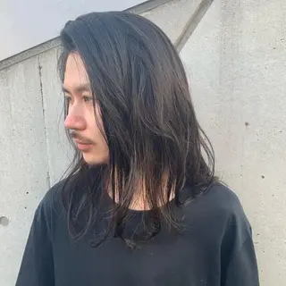 ロング メンズ ウルフ、レイヤー 、メンズカットSHOのヘアスタイル