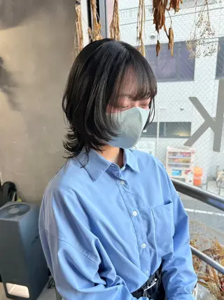 ミディアム ウルフ レイヤー パーマ🪐MANAのヘアスタイル