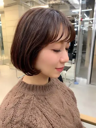 ミディアム カラー 透明感カラー✂︎ /縮毛矯正/YUKAのヘアスタイル