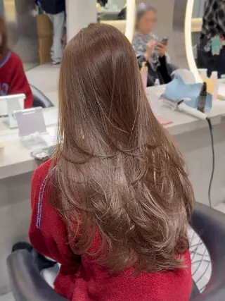カラー ロング 髪質改善/韓国ヘア /透明感カラー🧸のヘアスタイル