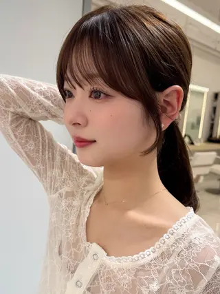 ミディアム カラー 韓国ヘア🇰🇷透明 感カラー/yui💞のヘアスタイル