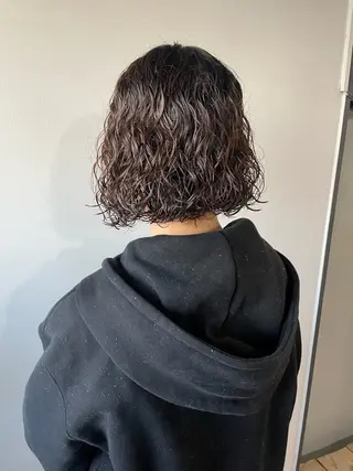 ミディアム パーマ ボブカットモデル/ ハイトーン/ゆうあのヘアスタイル