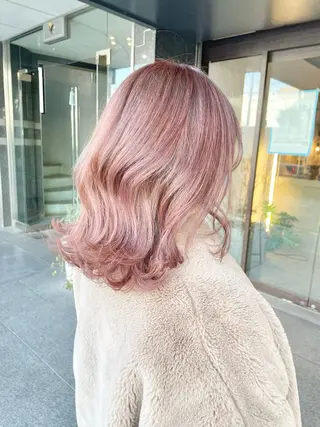 セミロング カラー ハイトーンカラー♡ yuのヘアスタイル