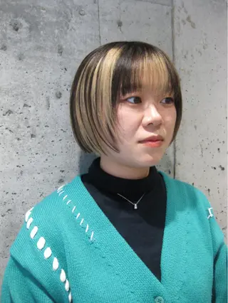 ショート カラー 🦖ミニボブ/ボブ /MOEKA🦕のヘアスタイル