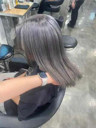 ミディアム カラー ハイトーン 横浜💞ミオのヘアスタイル