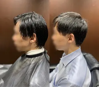 ミディアム 新宿💈カットモデル メンズカットのヘアスタイル