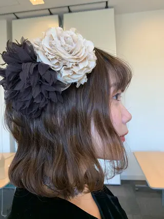 ミディアム 北本 美幸のヘアスタイル