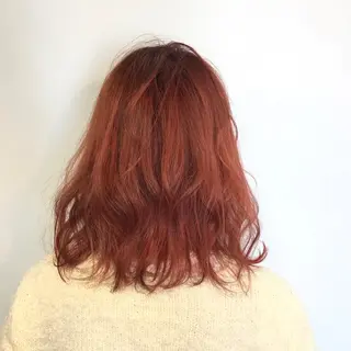 セミロング カラー SHIN/レイヤー カット×クロスパーマのヘアスタイル
