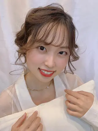 セミロング ヘアアレンジ ✂️RIKUKI🎨 【駒込美容師🎀】のヘアスタイル