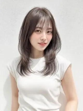 セミロング カラー 中村 滉太のヘアスタイル