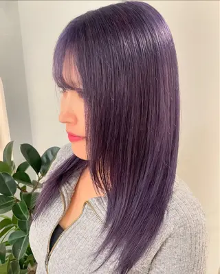 ロング カラー 髪質改善ストレート 🌈似合わせカットのヘアスタイル