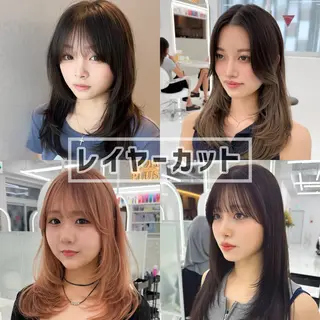 セミロング 縮毛矯正 特化アツシのヘアスタイル